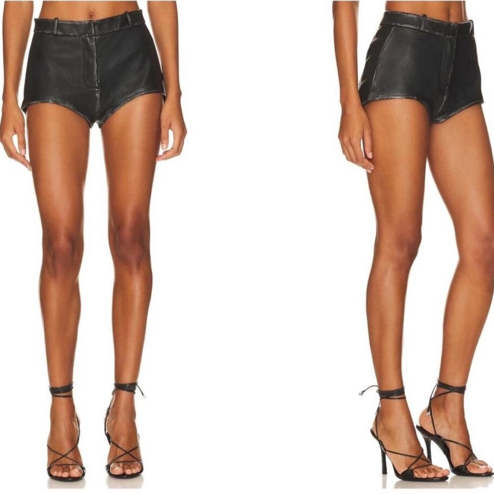 Lamarque Annaise Micro Mini Shorts in Black Distress